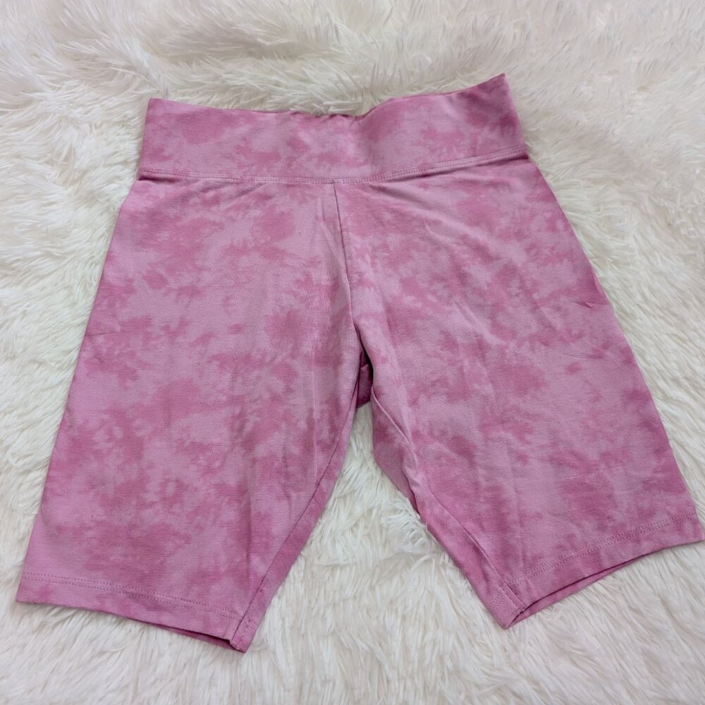 Girls High-Waisted Pink Tie Dye Biker Shorts, Cycling Shorts tights NWOT 7-16Yrs